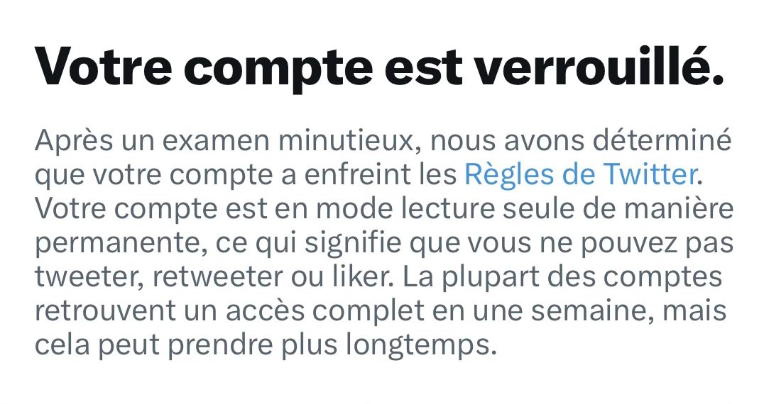 Fondation pour l’innovation politique (@fondapol) on Twitter photo .@TwitterFrance @TwitterSupport,
<a href="/DominiqueReynie/">Dominique Reynié</a> DG de la <a href="/Fondapol/">Fondation pour l’innovation politique</a>, découvre ce jour à cette heure l’information ci-dessous concernant son compte. Ne voyant aucune raison justifiant cela, pouvez-vous déverrouiller son compte svp? Merci à nos amis de nous aider en retweetant. .@TwitterFrance @TwitterSupport,
<a href="/DominiqueReynie/">Dominique Reynié</a> DG de la <a href="/Fondapol/">Fondation pour l’innovation politique</a>, découvre ce jour à cette heure l’information ci-dessous concernant son compte. Ne voyant aucune raison justifiant cela, pouvez-vous déverrouiller son compte svp? Merci à nos amis de nous aider en retweetant.