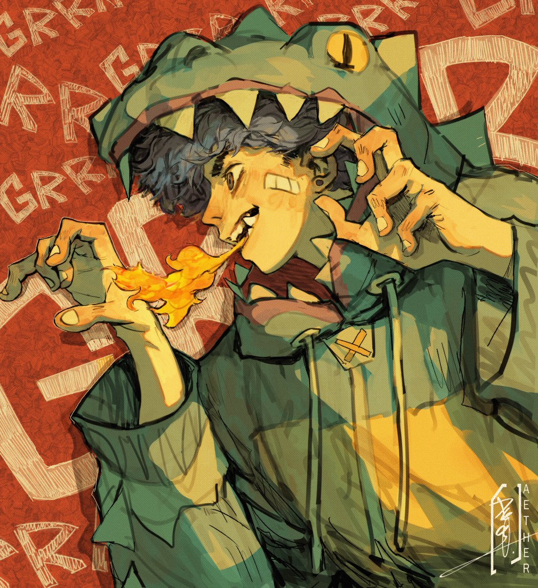 Aether_Fanart's tweet photo. GRRR (colorized) https://t.co/C4zv0Jw8QH