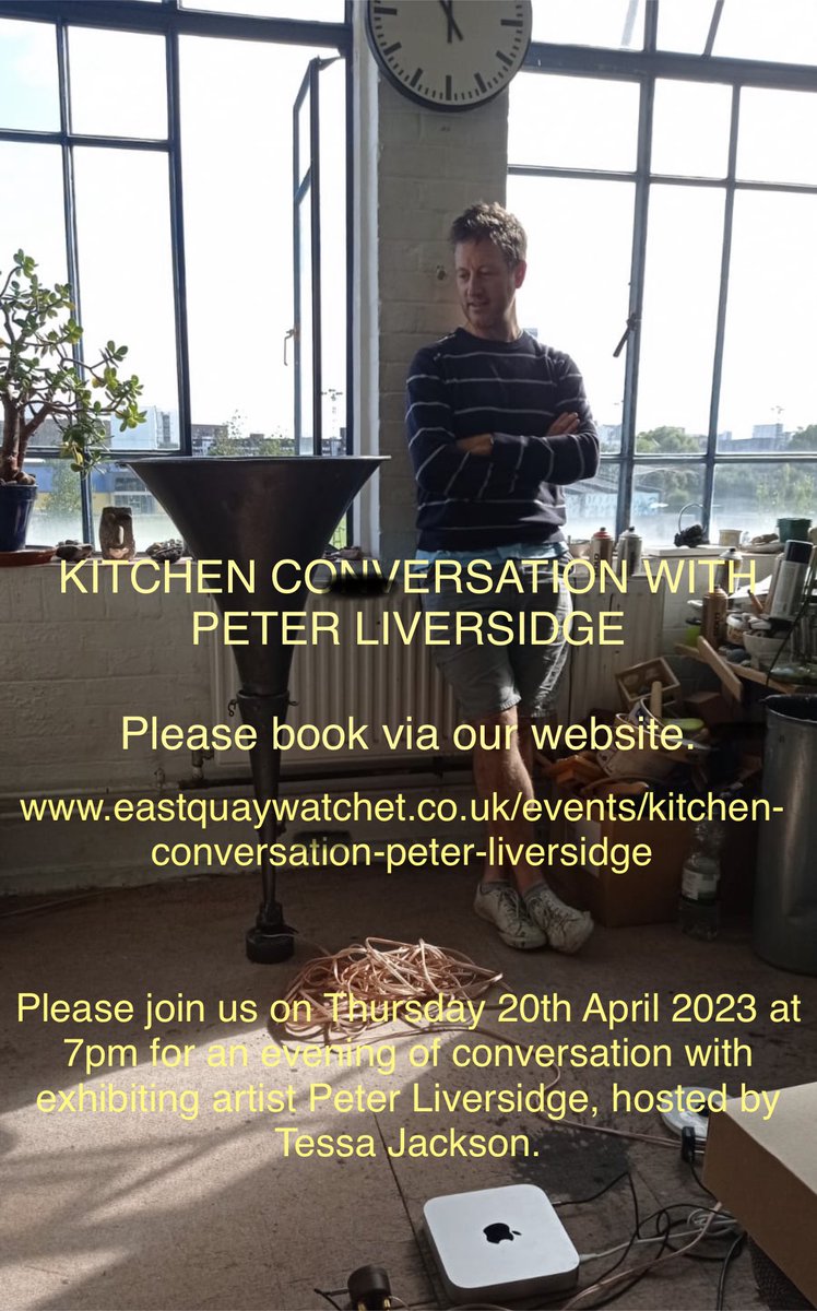 peterliversidge's tweet photo. Thursday 20th April. Tessa Jackson and I will be discussing my work in the exhibition Rural Time @EastQuayWatchet - 
 @InglebyGallery @SeanKellyNY @KateMacGarry @PeterFoolen @TakTentRadio @lowtheband @_stranger_than @_loscil_ @Justinjhibbs @juliakent @thebugzoo @robertraths https://t.co/I8eTJoJXdc