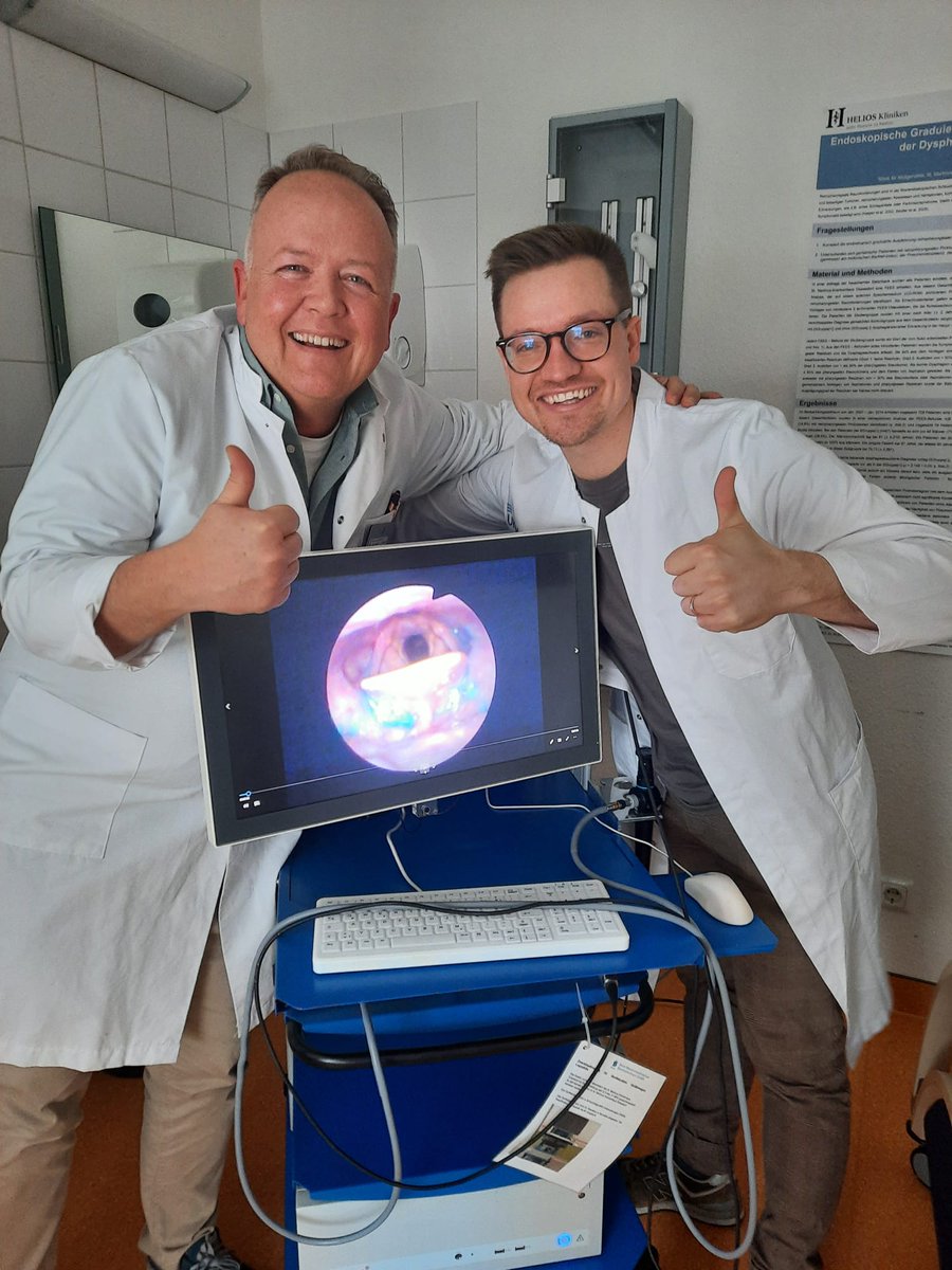 BendixLabeit's tweet photo. Today I received my FEES instructor certificate from the German Neurological Society (DGN) according to the @_ESSD_ criteria. I look forward to being involved in swallowing endoscopy training in the future to improve #dysphagia management.
#education #neurology #geriatrics https://t.co/diAF47fraY