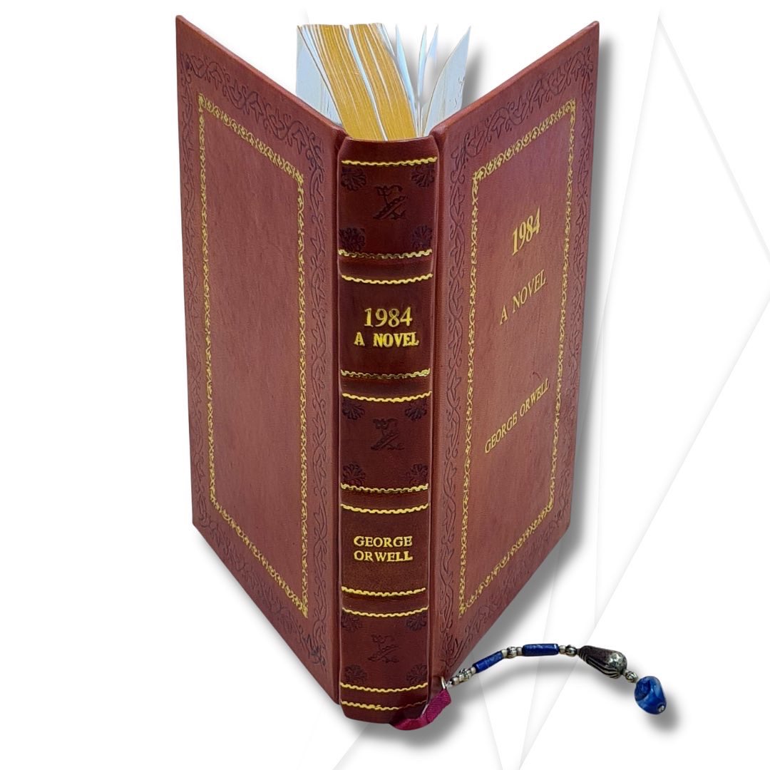 RareBiblio's tweet photo. It's a battle of the 1984 editions by #GeorgeOrwell! Do you prefer the classic look of the Brown full leather “Super Deluxe Edition” or the sleek style of the Brown half leather “Deluxe Edition”? We want to hear from you - ���👇 #bookwar #book # https://t.co/1ORuo1iZqc