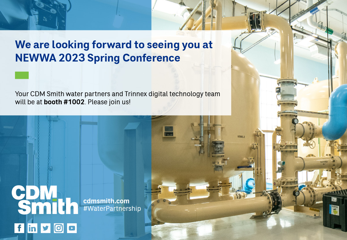 Countdown to #NEWWASpring 2023! #CDMSmith team members are excited to be presenting and partnering with our clients from the MWRA and Maine Water, discussing topics from water distribution to lead service line compliance and emerging contaminants. 4/5 &amp; 4/6  technical sessions.
