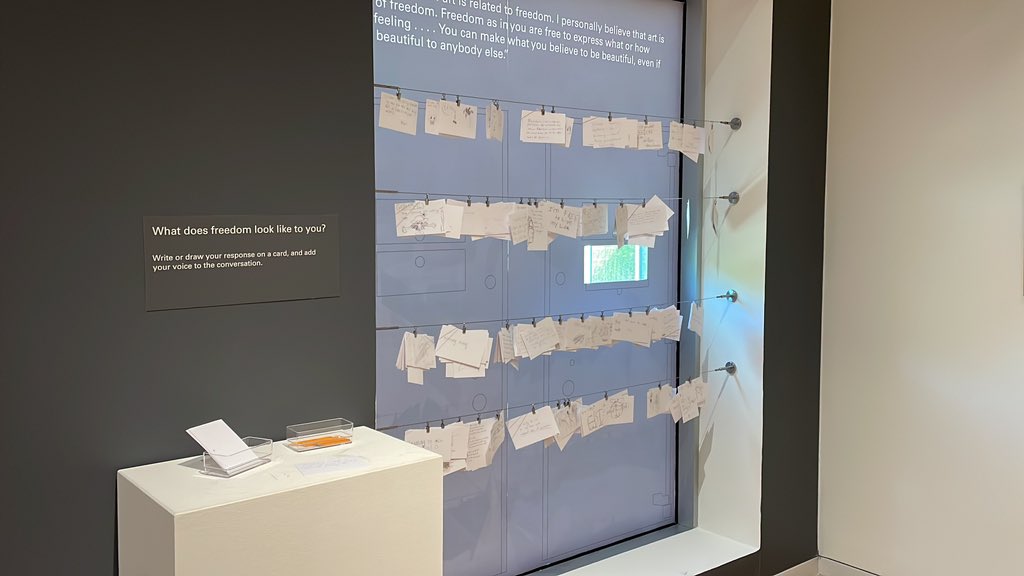 Sims37S's tweet photo. During the event Women at Whitworth Prison got the chance to see artworks that showed them freedom. So what does freedom look like to you? @GeorgiaMuseum #art #freedom https://t.co/2FFXHGOJrj