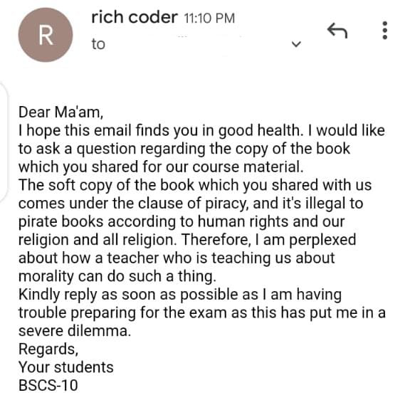baqwasir's tweet photo. A student from our class outsmarted our professional ethics mam but she outsmarted our outsmartedness 🗿 https://t.co/E9IoW7FNIp