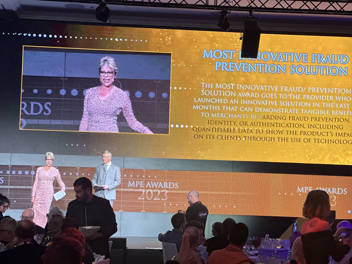 mpecosystem's tweet photo. Welcome to #mpeawards ceremony and gala dinner!
The very first winner of this year, competing in the category MOST INNOVATIVE FRAUD PREVENTION SOLUTION, is @ForterGlobal ๐
Congratulations! ๐ฅณ
Shout out to category sponsor @bridgeorch ๐ฏ
#mpe2023 #mpecosystem #ilovempe https://t.co/QP9fcw9vXX