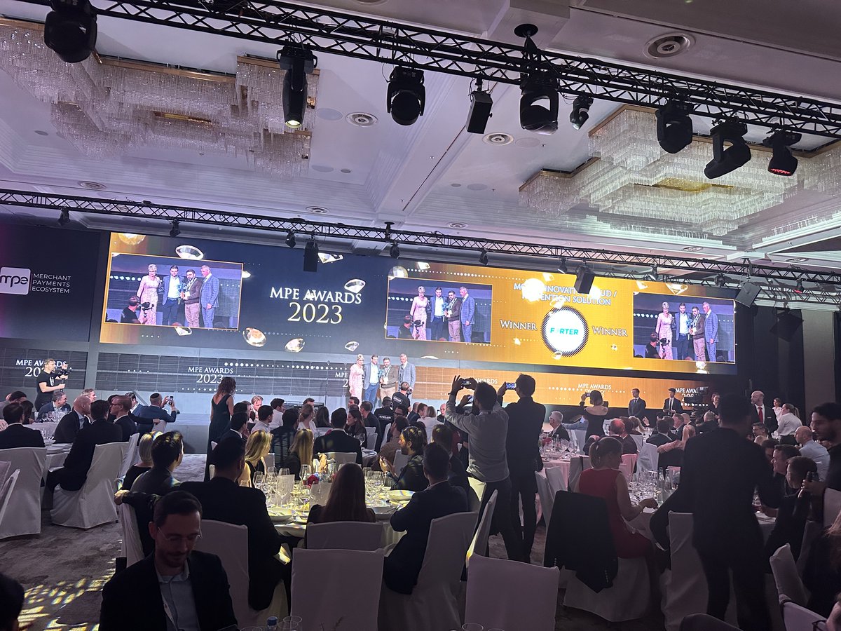mpecosystem's tweet photo. Welcome to #mpeawards ceremony and gala dinner!
The very first winner of this year, competing in the category MOST INNOVATIVE FRAUD PREVENTION SOLUTION, is @ForterGlobal ๐
Congratulations! ๐ฅณ
Shout out to category sponsor @bridgeorch ๐ฏ
#mpe2023 #mpecosystem #ilovempe https://t.co/QP9fcw9vXX