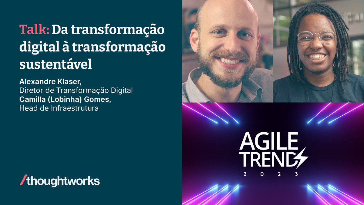 thoughtworksbr's tweet photo. Estaremos na Agile Trends 2023!

A Thoughtworks está patrocinando, o maior evento ágil do Brasil, e também contribuiremos com conteúdo e conhecimento, dentre todas as tendências e cases de agilidade que serão apresentados por empresas de diversos perfis e setores. https://t.co/Vamhx2mcmy