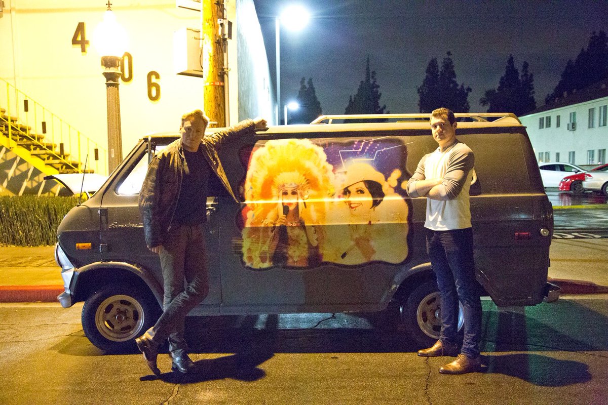 TeamCoco's tweet photo. Today #InsideConan takes a trip back to the Super Bowl with @BillyEichner! Mike, @jessiestwats, and Billy also discuss following Madonna all the way to Israel with #CONAN producer Frank Smiley, shooting the classic Grindr remote, and more. Listen: https://t.co/uOc58Pjgs7 https://t.co/0yb10C7nO0