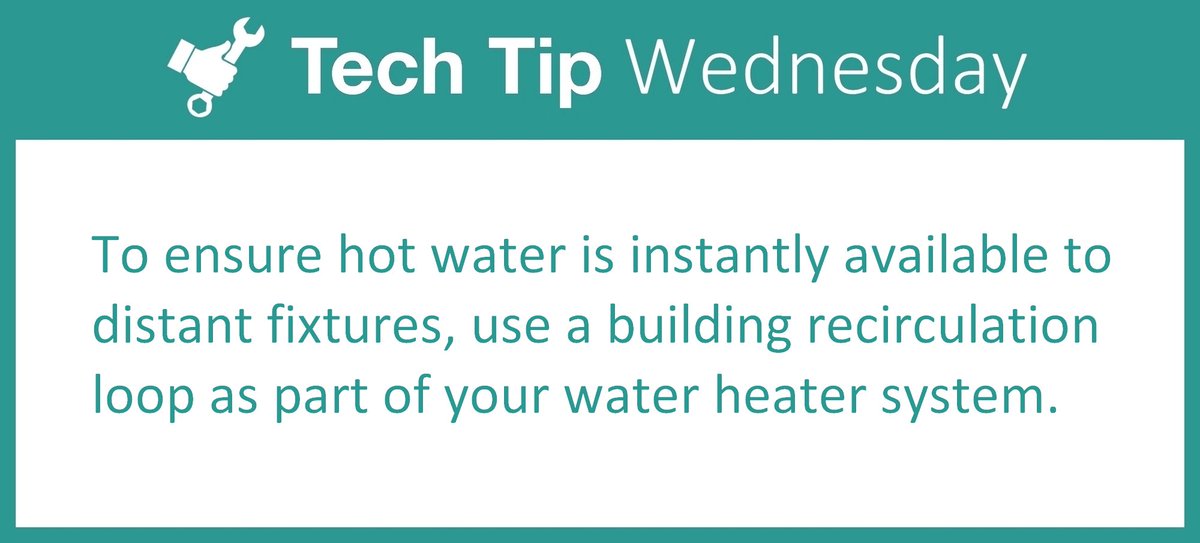 Lyncbywatts's tweet photo. To ensure hot water is instantly available to distant fixtures, use a building recirculation loop as part of your water heater system. Learn more: https://t.co/gpUSVLaeNd #Lync #TechTipWednesday #RecirculationLoop https://t.co/ze94QjN41C