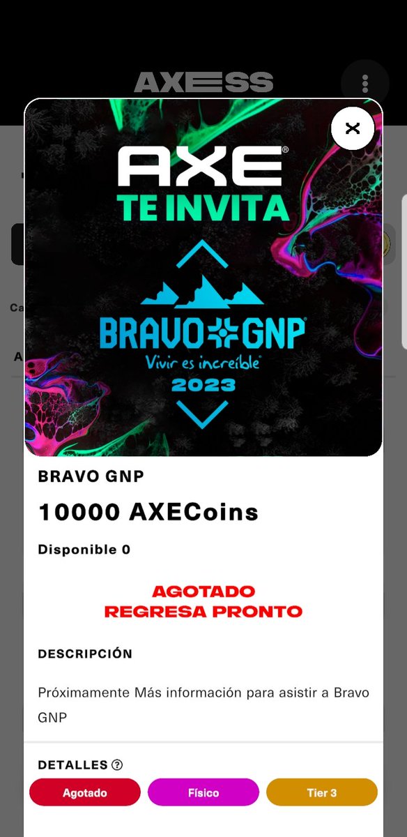 LuckxBoi's tweet photo. INFO #AXESSbyAXE
-Los boletos están en fase 2 dentro de la APP, esto quiere decir que aumentsron su costo a 4000 AXECOINS
-Se agregaron más premios a la tienda (BRESH y BRAVO GNP)
-Hay codigo de 200 AXE COINS, (tarda en cargar pero hay que ser pacientes)🔥👀 https://t.co/uAi0FYM5ab