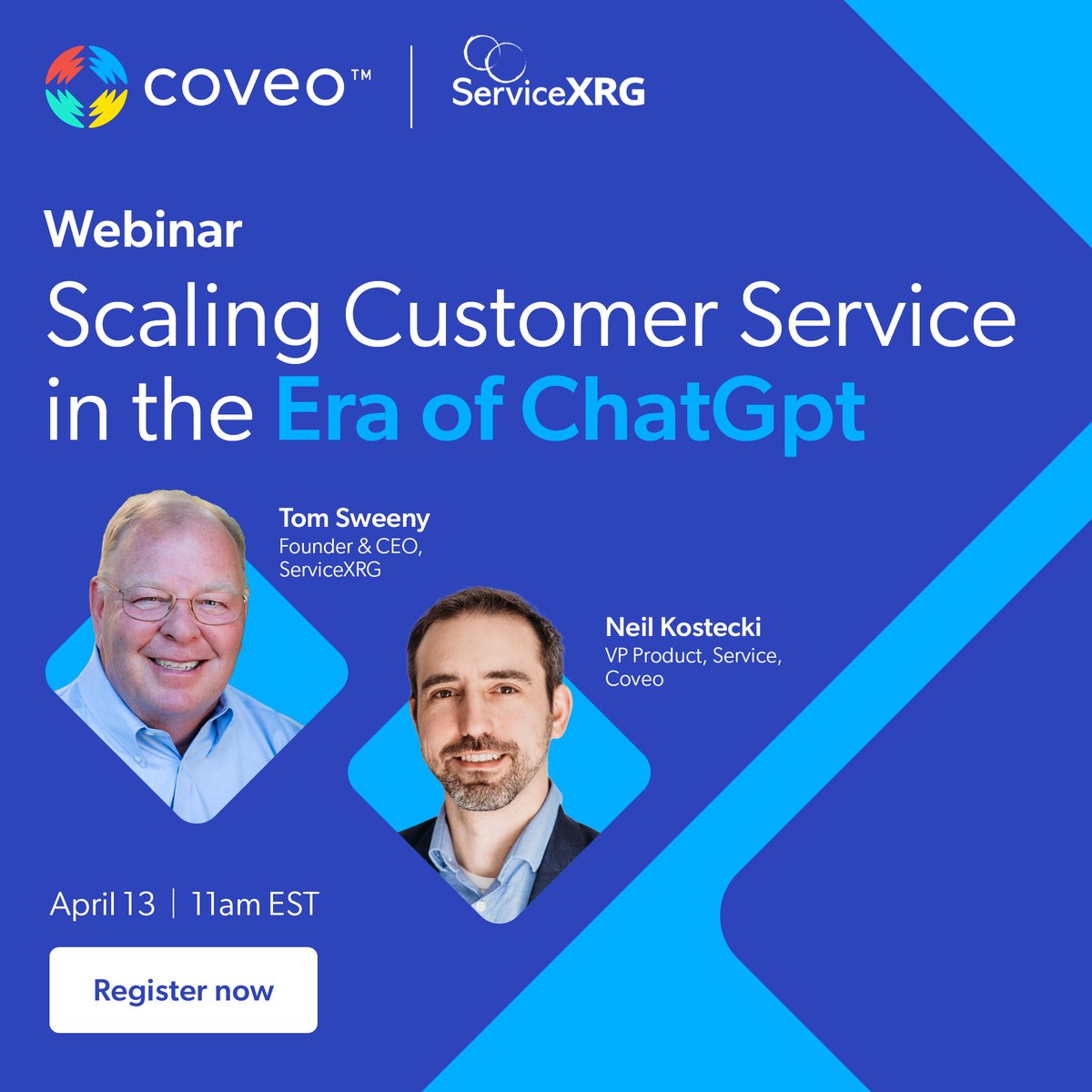 Advanced Generative AI models such as ChatGPT are changing the game, but using them in enterprise customer service can be a challenge 🏔 

Find out as Coveo's own Neil Kostecki talks with Tom Sweeny about this very topic in this upcoming webinar 🚀 

lnkd.in/e2N_iqP5