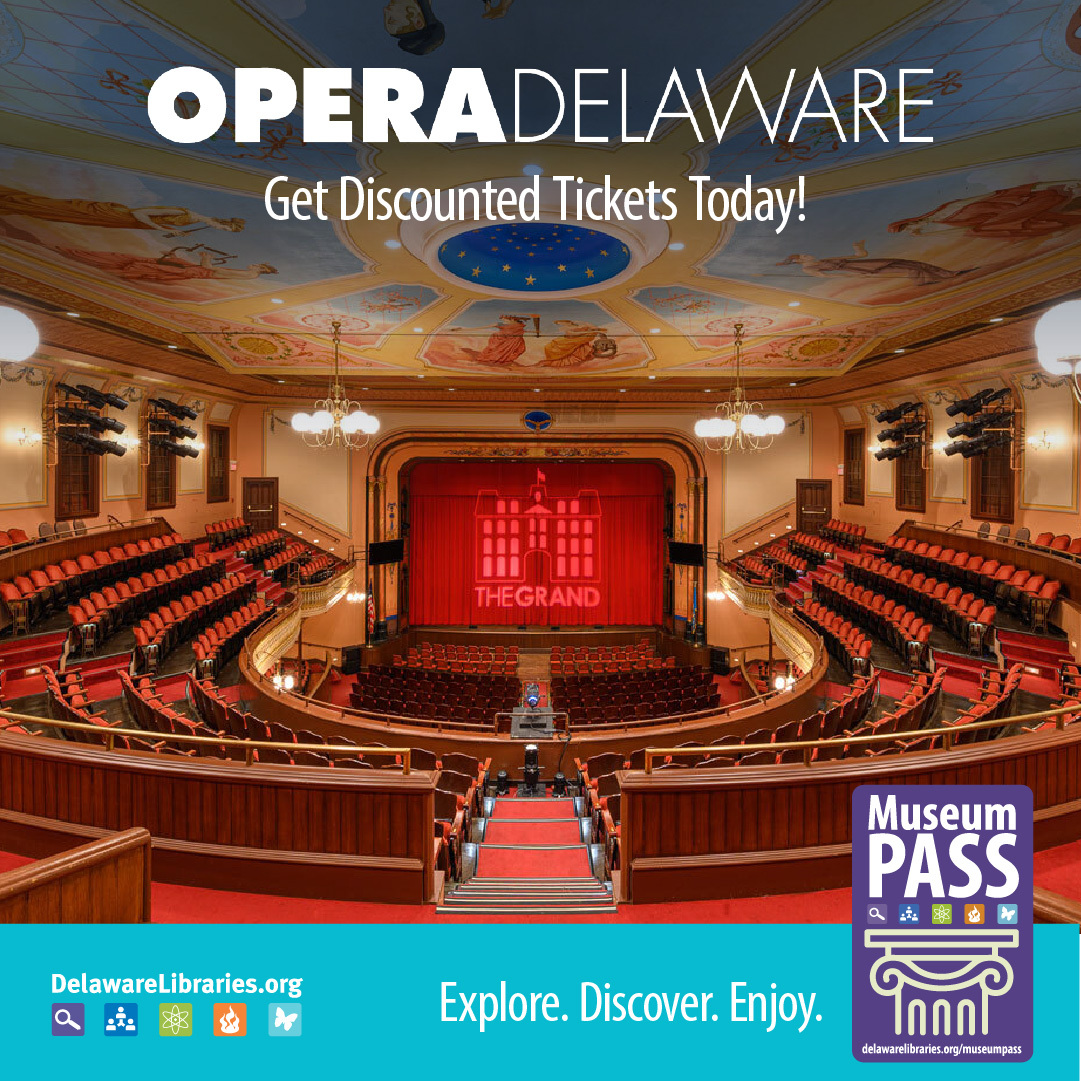 DELibraries's tweet photo. OperaDelaware joins Museum Pass! 10 fast-acting Museum Pass users will receive 50% off Tickets for La Traviata showing on March 31 or April 2, 2023. https://t.co/KCWp205Md1 #operadelaware #netde #DELibraries https://t.co/33oAiG2dDL