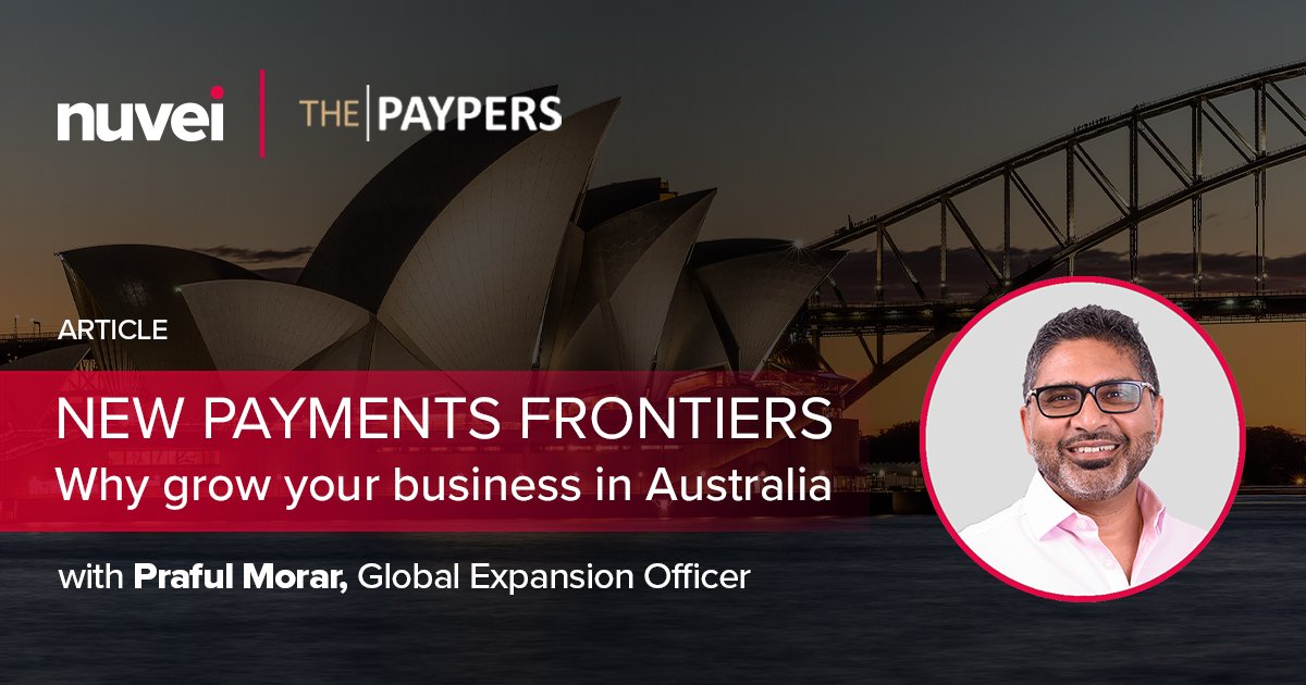 Nuvei's tweet photo. Our Global Expansion Officer, Praful Morar, discusses how Nuvei’s Australia launch could be a game changer for online businesses: https://t.co/bHWuztvzQF
#NuveiExperts #LocalAcquiring #Payments #Australia #eCommerce https://t.co/dm9CqOW9cb