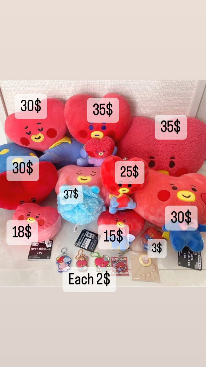 Tata -BT21 
Sale Sale Sale ( cheaper than web ) 

❗️excluding the total weight is 15$ 
(I will support if any extra)
No on hand
Buy : Cmt or DM 
🔥DM now 🔥
 🌷 Expected to return to you between the end of May # bangtanboys #wts #wtb #tata #tatabt21 #bt21 #bt21tata