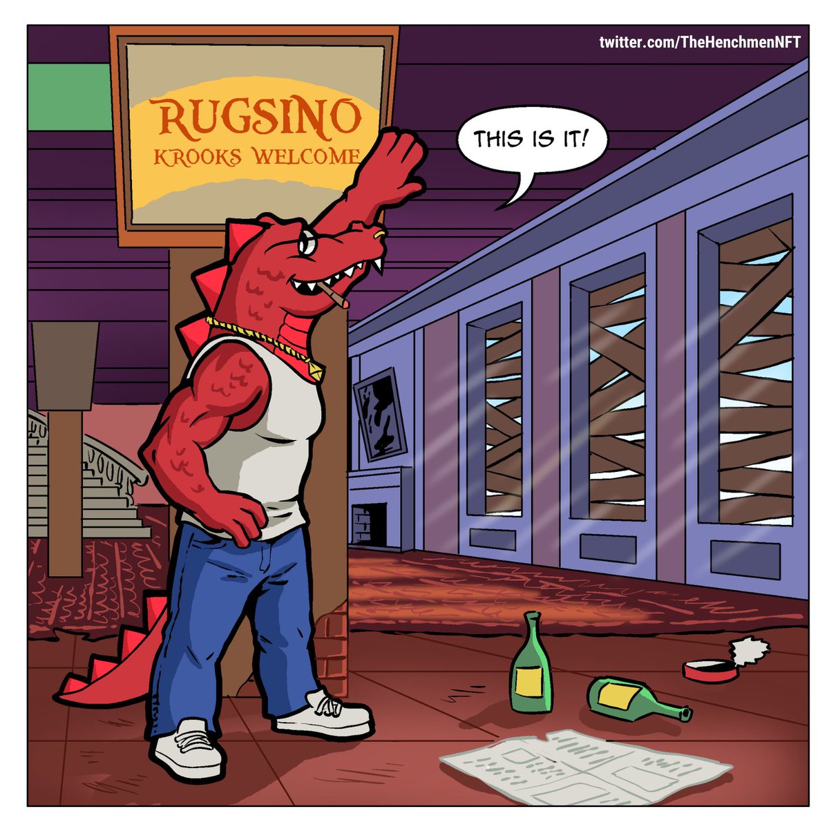 CALLING ALL <a href="/KrooksSol/">The Krooks</a>! 

DON'T FORGET TO PAY A VISIT TO THE SEWER TO HIRE A HENCHMAN AND PARTICIPATE IN #RUGSINO

BRING YOUR BEST RUG FORWARD AND EXCHANGE IT FOR SOME COOL PRIZES!

TRY IT OUT IN OUR DISCORD TODAY!