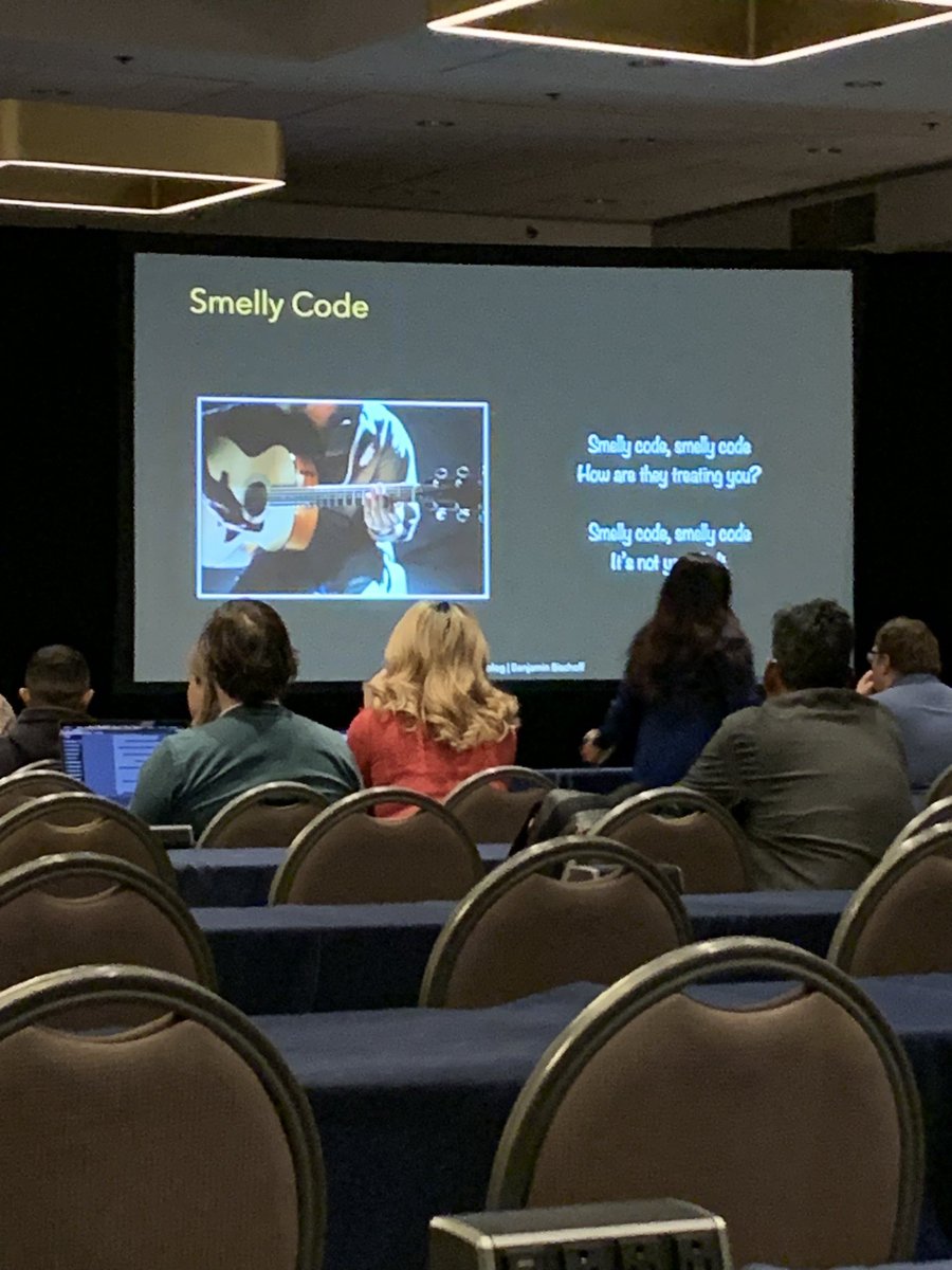 joshin4colours's tweet image. Back after lunch with Benjamin Bischoff, talking about smelly code #SeleniumConf