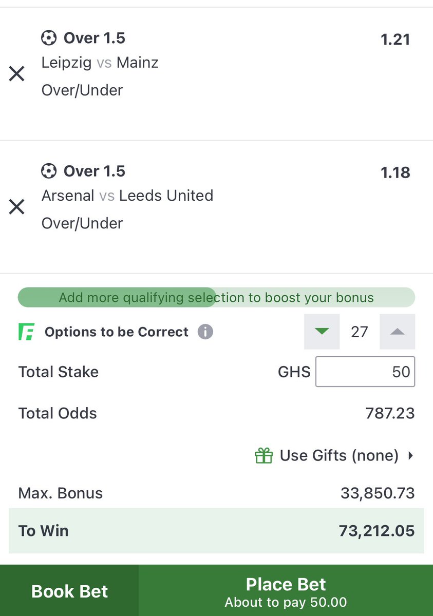 Sporty Bet.

Over 1.5 Goals || 700+ Odds.

Another Grand Audit Weekend💰💰

Drop 81 likes if you're ready for the weekend odds🔥🔥🔥

Sporty Code posted here - t.me/investorsclub9