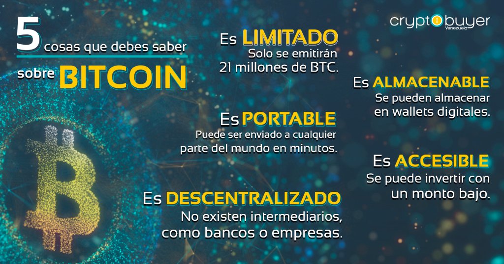 cryptoB_latam's tweet photo. 🟠Del #Bitcoin siempre se ha hablado mucho y desde su nacimiento ha mantenido protagonismo dentro de todo el #ecosistemacripto y financiero.

#CryptobuyerVenezuela comparte 5 cosas que debes saber sobre él.

¿Tienes alguna otra cosa que comentar sobre esta #cripto? 
Te leemos 👀 https://t.co/sVzbdHfdu9