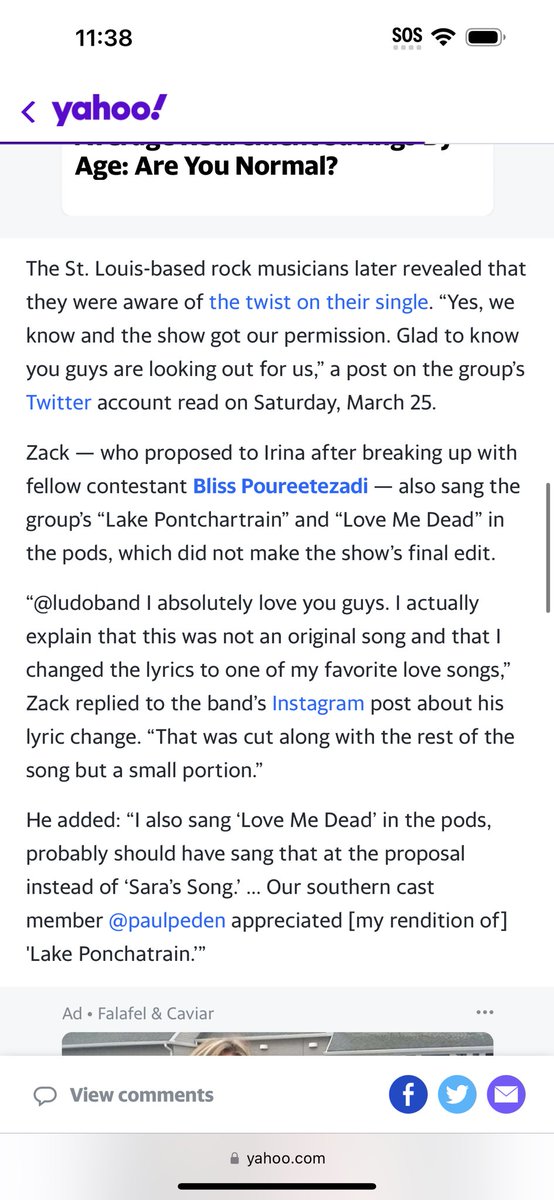 ZackGoytowski's tweet photo. One of the most original and witty bands. Fell in love with Ludo in college. And I’m still singing their songs in my free-time. Their response left me 💀 Love you guys! #LoveIsBlindS4 #LoveisBlind4 #loveisblind https://t.co/OuSpyTCFVr