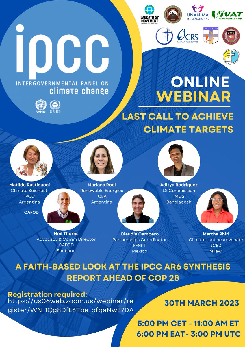 fossiltreaty's tweet image. What are faith groups saying in response to the #IPCC's latest #ClimateReport, which states "there is a rapidly closing window of opportunity to secure a livable &amp;amp; sustainable future for all."

Sign up for tomorrow's #ClimateActionNow webinar:
us06web.zoom.us/webinar/regist…