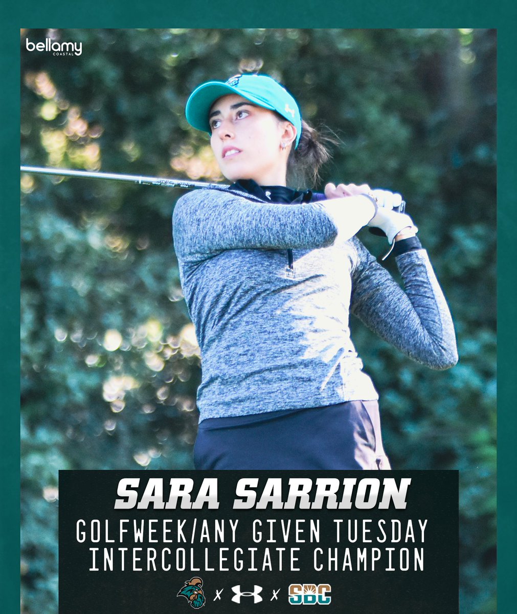 CoastalWGolf's tweet photo. Congratulations to Sara Sarrion, who won the championship at the Golfweek/Any Given Tuesday Intercollegiate. https://t.co/YCaVpOKhGC