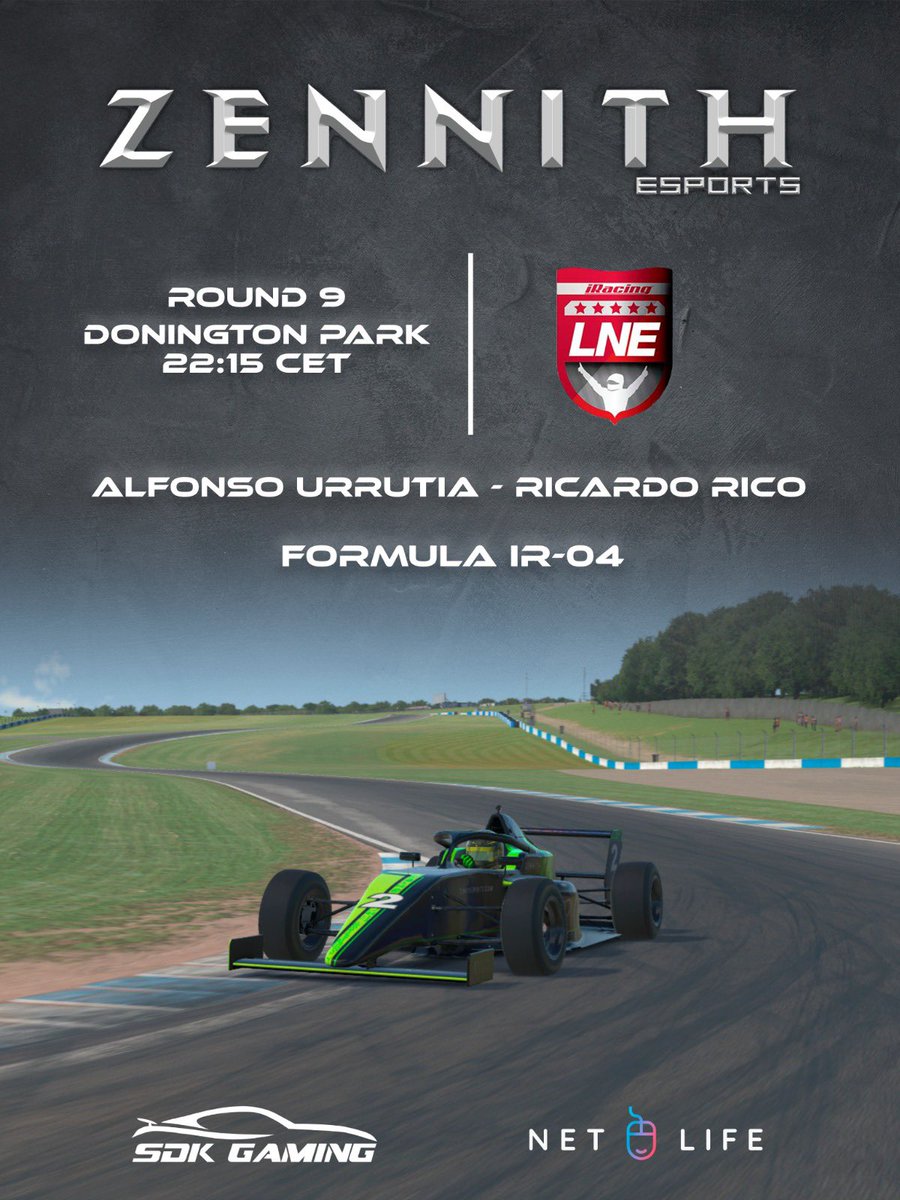 ⚫️🟢 RACE DAY 🟢⚫️

Penúltima cita de la temporada de la Liga Nacional Escuderias de <a href="/lecesports/">LEC Esports</a> 
<a href="/rRico51/">Ricardo Rico</a> y <a href="/pochoattack/">Kira Wolf</a> será nuestra pareja que bailaran con sus formulas en el mitico Donington park!! 

#GASKNOCK #KRYPTONITE <a href="/NetLifeGaming/">NetLife Gaming</a> <a href="/SDK_GAMING_/">SDK Gaming</a>