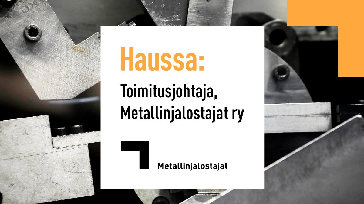 Teknologiateollisuus (@TechFinland) on Twitter photo 2023-03-30 07:00:01 📢Jäsenyhdistyksemme @Metjalo etsii toimitusjohtajaa. Haussa on vahva vaikuttaja, jonka työkenttänä on niin Suomi kuin Eurooppa. Lue lisää tehtävästä: recright.com/careers/fi/tek… #rekry #metallinjalostus 📢Jäsenyhdistyksemme @Metjalo etsii toimitusjohtajaa. Haussa on vahva vaikuttaja, jonka työkenttänä on niin Suomi kuin Eurooppa. Lue lisää tehtävästä: recright.com/careers/fi/tek… #rekry #metallinjalostus