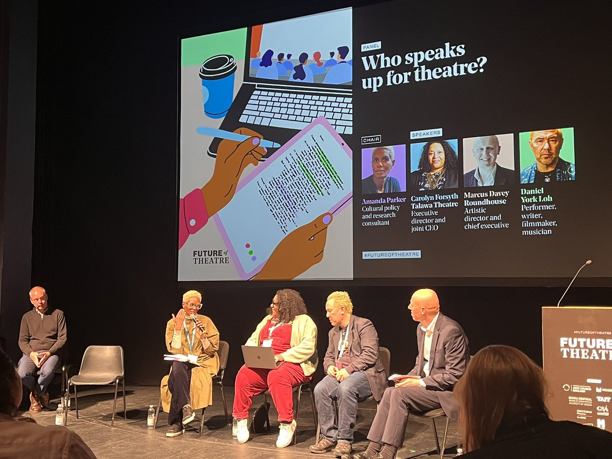 What a fab day! #FutureOfTheatre @TheStage - some GREAT panels & panellists. A trio of us from @The_GSA, out for the day! Am creating my ‘right, what am I going to do’ list as I travel home, galvanised by the event. Bonus to say hi to some lovely ex-colleagues @CSSDLondon too!