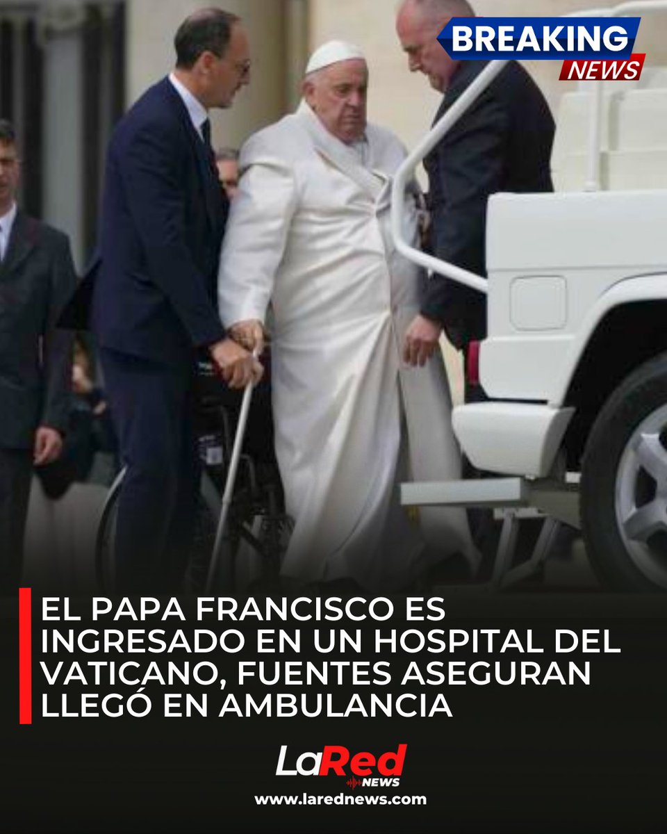 El papa Francisco fue ingresado en un hospital de Roma, informó el Vaticano.

No obstante, fuentes del centro médico romano refirieron a la prensa local que Francisco llegó en ambulancia tras presentar problemas cardíacos o respiratorios.

Más en: instagram.com/p/CqYkfv1vbIK/…