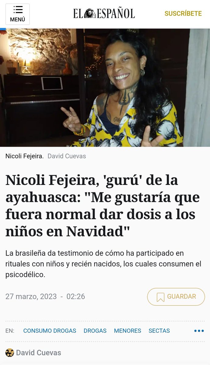 OFFICIALMAYE010's tweet photo. Pues tal como vamos con la promoción cada vez mayor de la #ayahuasca en diversos niveles, no queda mucho para esto. Las autoridades deben hacer algo. Lo que cuenta @DCuevasC en @elespanolcom es muy preocupante: https://t.co/KDOa0d1TLd
#sectas #StopPseudociencias @CSanzAndrea https://t.co/KANL7bdjdJ