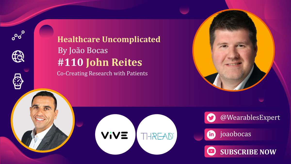 Episode 110 #HealthcareUncomplicated by @WearablesExpert 

@JohnReites  talks about Co-Creating Research with Patients ➤ youtu.be/cROvYegYGNs

Meet us➡️ @theviveevent 

#ehealth #digitalhealth #telehealth #digitalhealthcare #cocreation #clinicaltrials #ViVE23