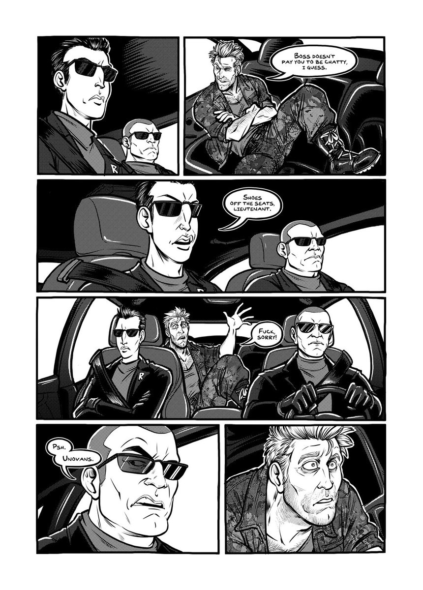 Page 4, Surge commits a faux pas in the boss' Maserati. 