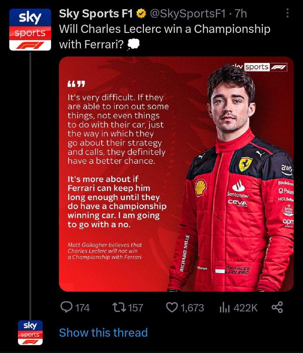 You heard it here folks <a href="/MattP1Gallagher/">Matt Gallagher</a> <a href="/Charles_Leclerc/">Charles Leclerc</a>