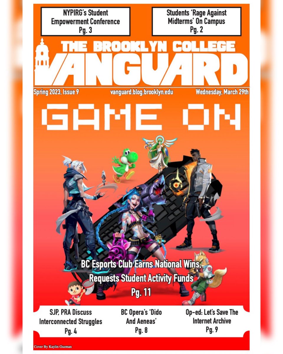 thebcvanguard's tweet photo. Stop the presses- Issue 9 is out now! Read more about USG’s “Rage Against Midterms” event, the Esports Club’s national wins, BC Opera’s production of “Dido and Aeneas,” and more! https://t.co/BEKFUjSlWl https://t.co/Avk579xmDE