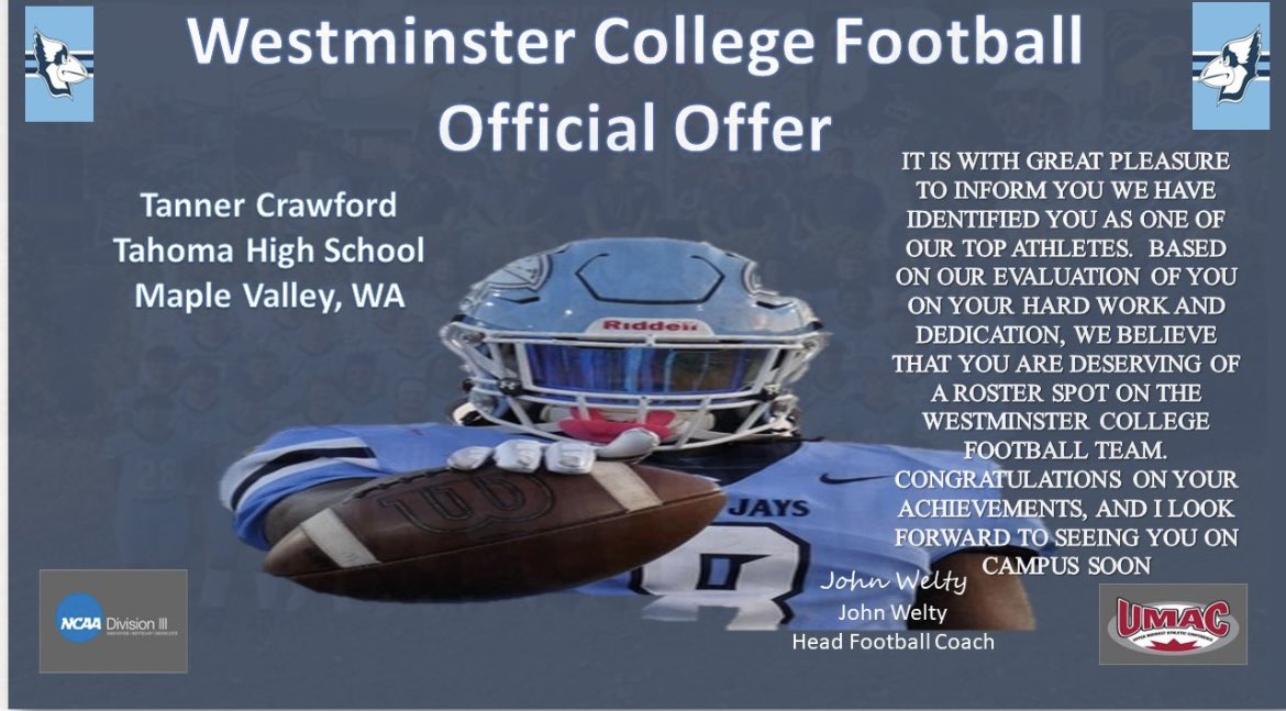 Blessed to receive an offer from Westminster college!! @ekern2