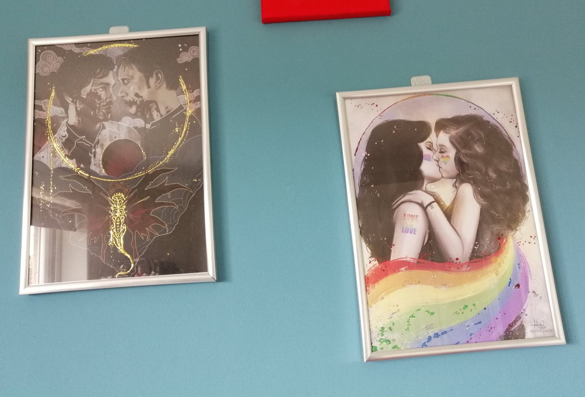 Litzibitz's tweet photo. @ArtSeaMoni Your art is wonderful! I still have two of your Hannibal prints framed and hanging on my wall and I love them!! 
I hope you feel better soon! https://t.co/OimfotIHt4