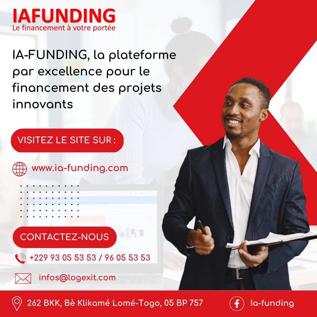 logexit's tweet photo. Vous souhaitez investir dans un projet porteur ou vous cherchez du financement pour votre projet ? Inscrivez-vous sur IA-FUNDING.
Visitez le site sur : https://t.co/UKTukLiyuQ
#SociétéLOGEX
#IAFUNDING https://t.co/tTwilYCJOe