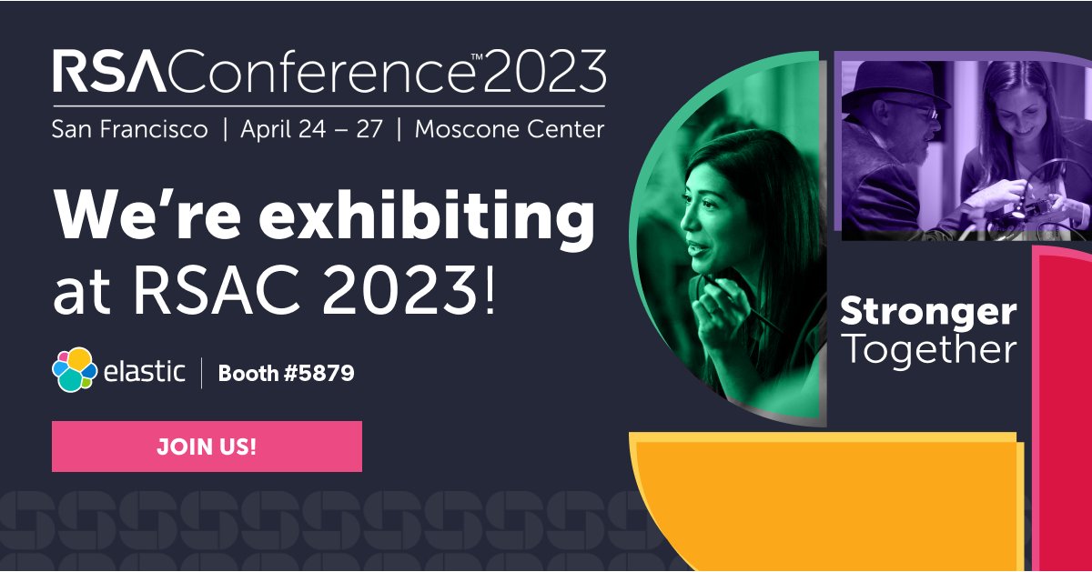 We’re thrilled to be in person <a href="/RSAConference/">RSAConference</a> April 24-27. Stop by booth 5879 to check out the latest in security — SIEM, XDR, cloud security, and more. Learn more about what to expect from us at #RSAC → 
go.es.io/3KcAPrt