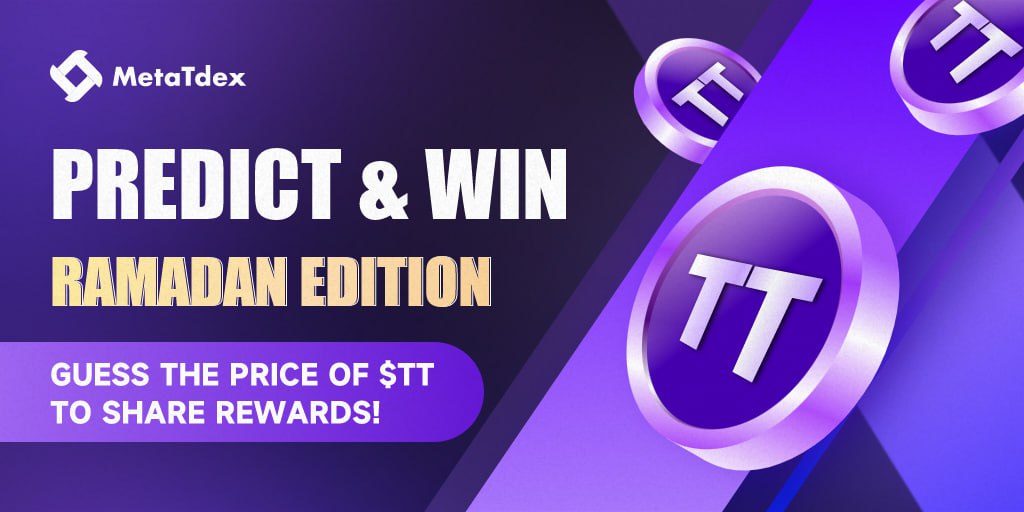 himuofc's tweet image. 📢Dear MetaTdexers

Let's play Predict &amp;amp; Win games on MetaTdex Official Twitter🔥

Guess the price of $TT at the end of the Ramadan season 🎯

📅Duration
Mar 29 – Apr 20, 2023

🎁share 300 USDT in trading fee rebate coupon

🔹Rules
➡️ Comment your $TT guess
➡️ Follow @MetaTdex