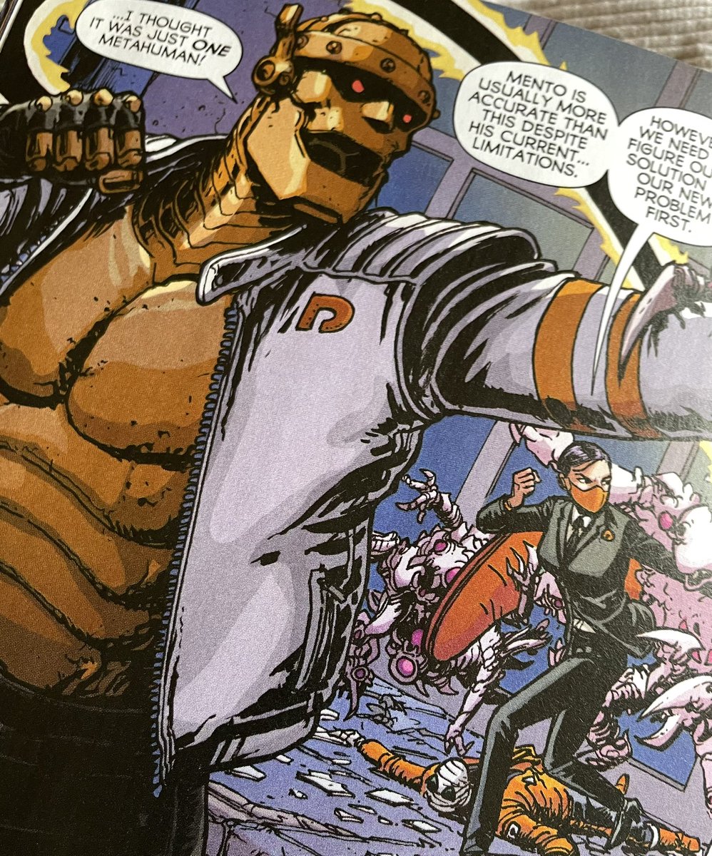 DZawisza's tweet photo. I’m getting a LOT of joy from the fact that @dennisculver @TheBurnham & @ReberVision have chosen orange as the main color for the Doom Patrol’s new look, especially since orange, for me, is the color of happiness. #DoomPatrol #TheDoomScroll #Happiness #NCBD https://t.co/SCGZqtUdIE