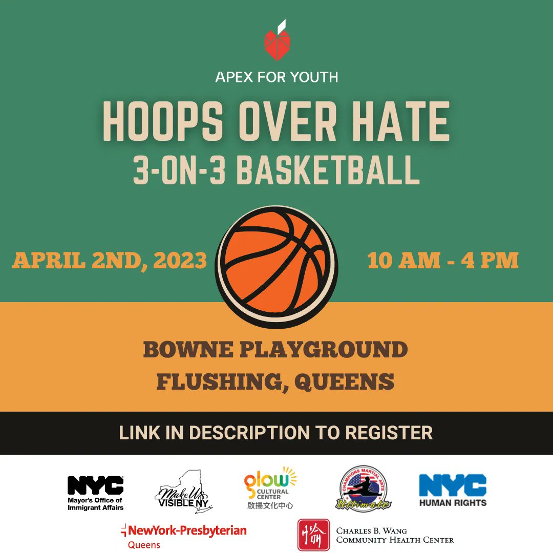 3v3 basketball in Flushing this Sunday! 🏀 In response to a 2021 incident of anti-Asian bullying in this playground, we decided to partner with local orgs in Queens to gather the community. Open to youth grades 3-12, must register as a team. To register: buff.ly/3Mj1jsT
