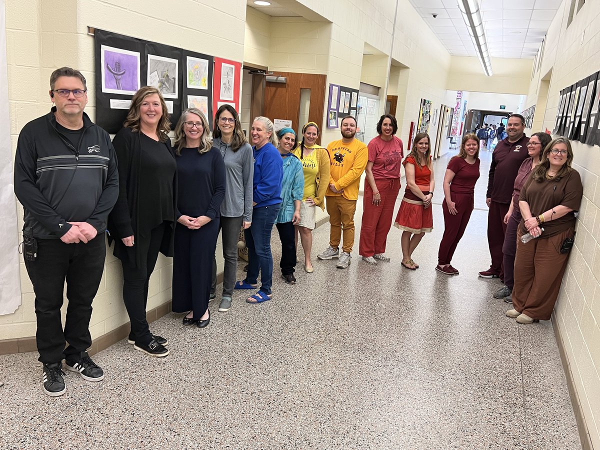Hereford Middle ART (@art_hms) on Twitter photo Monochromatic Day <a href="/Hereford_MS/">Hereford MS</a>
Art Teachers are the Primary Color Super Heroes!
HMS staff makes an amazing color wheel! 🤩🌈 Monochromatic Day <a href="/Hereford_MS/">Hereford MS</a>
Art Teachers are the Primary Color Super Heroes!
HMS staff makes an amazing color wheel! 🤩🌈