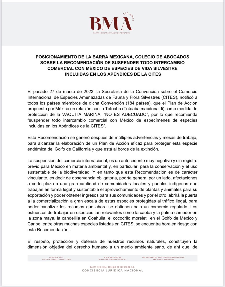 Barra Mexicana, Colegio de Abogados A.C. tweet media