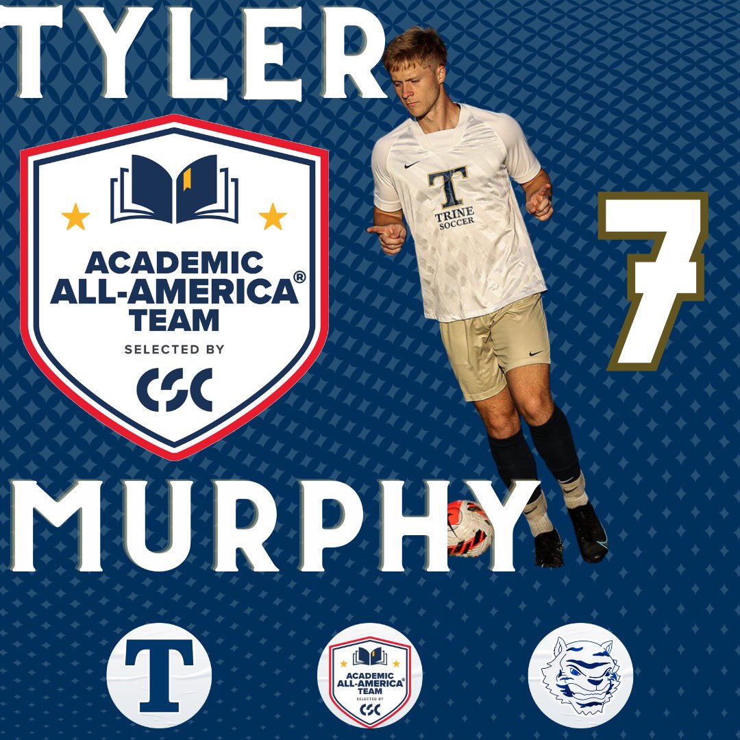 TrineMSoccer's tweet photo. 𝙄𝙣 𝙘𝙖𝙨𝙚 𝙮𝙤𝙪 𝙢𝙞𝙨𝙨𝙚𝙙 𝙞𝙩

Congratulations to Tyler Murphy for being selected as a First Team Academic All-American by College Sports Communicators! ⚡️

#StormsComing https://t.co/5CQyNWiUaE