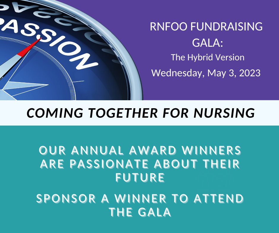 Congratulations to all #RNFOO Award Winners. Celebrate at #RNFOO_HybridGala2023 on Wednesday, May 3, 2023. #ComingTogetherForNursing
Purchase a Ticket at rnfoo.org/annual-gala-20… with tax receipts for 66% of the ticket cost (100% of virtual ticket)