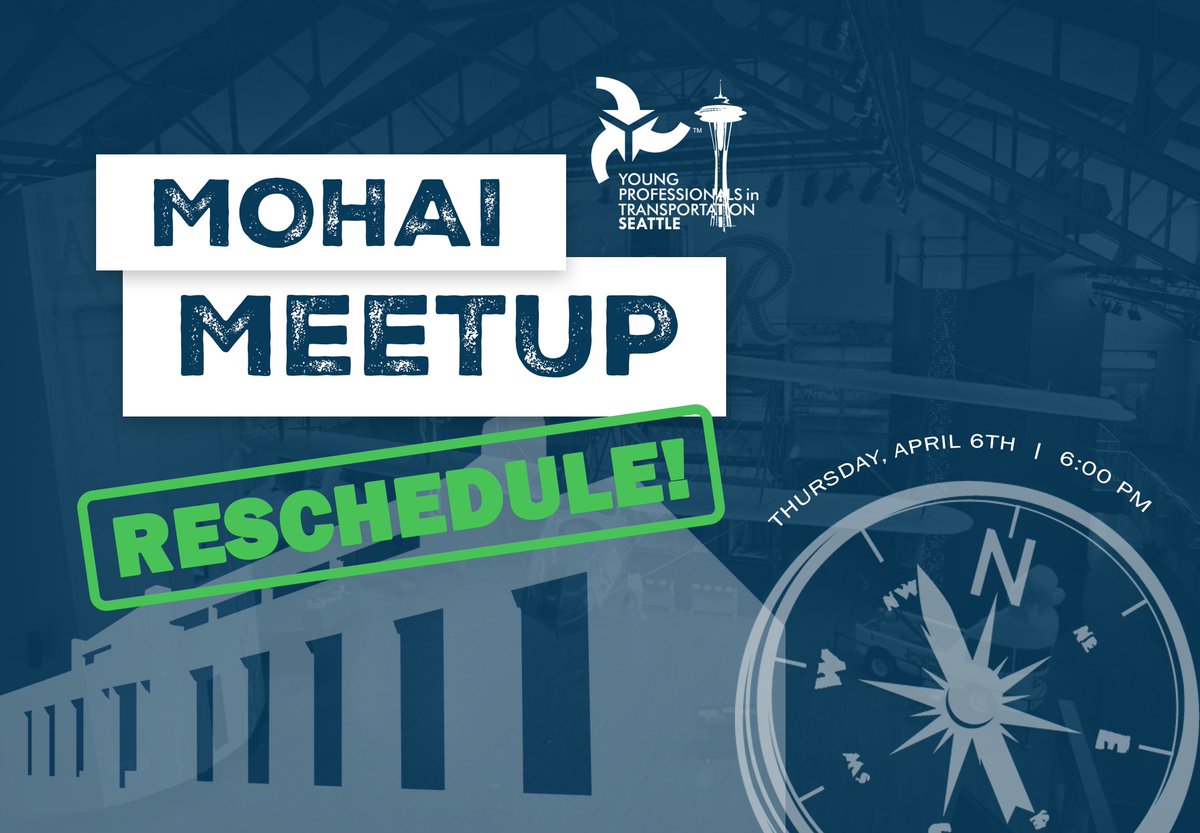 We have a reschedule date! Meet up with other young professionals on Thursday, April 6th at 6:00 pm during MOHAI's FREE first Thursday! Get inside and stay dry with Seattle YPT: eventbrite.com/e/rescheduled-…