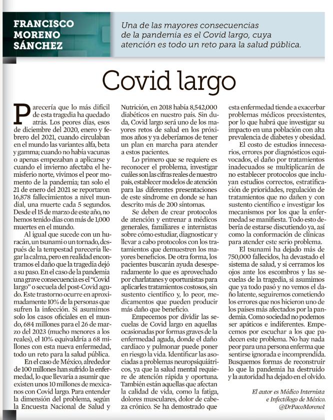Una de las graves secuelas que va dejando #COVID19 es #CovidLargo
Mi opinión en
<a href="/Reforma/">REFORMA</a>