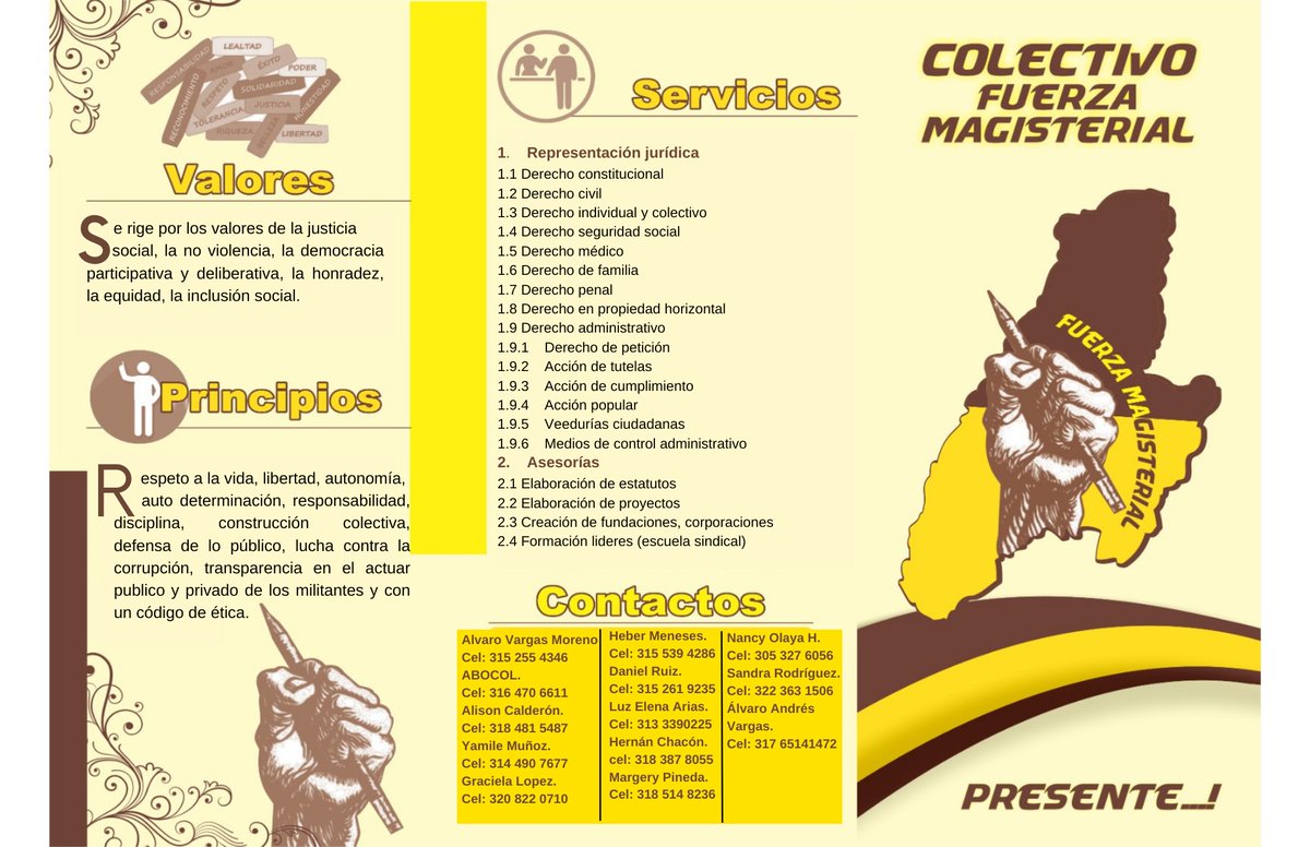 FUERZAMAG23's tweet photo. Nuestra organización FUERZA MAGISTERIAL pretende inspirar para alcanzar grandes objetivos. Presentamos un equipo probado en esta lucha con grandes aspiraciones al servicio del magisterio tolimense. https://t.co/Vs199SZ01s