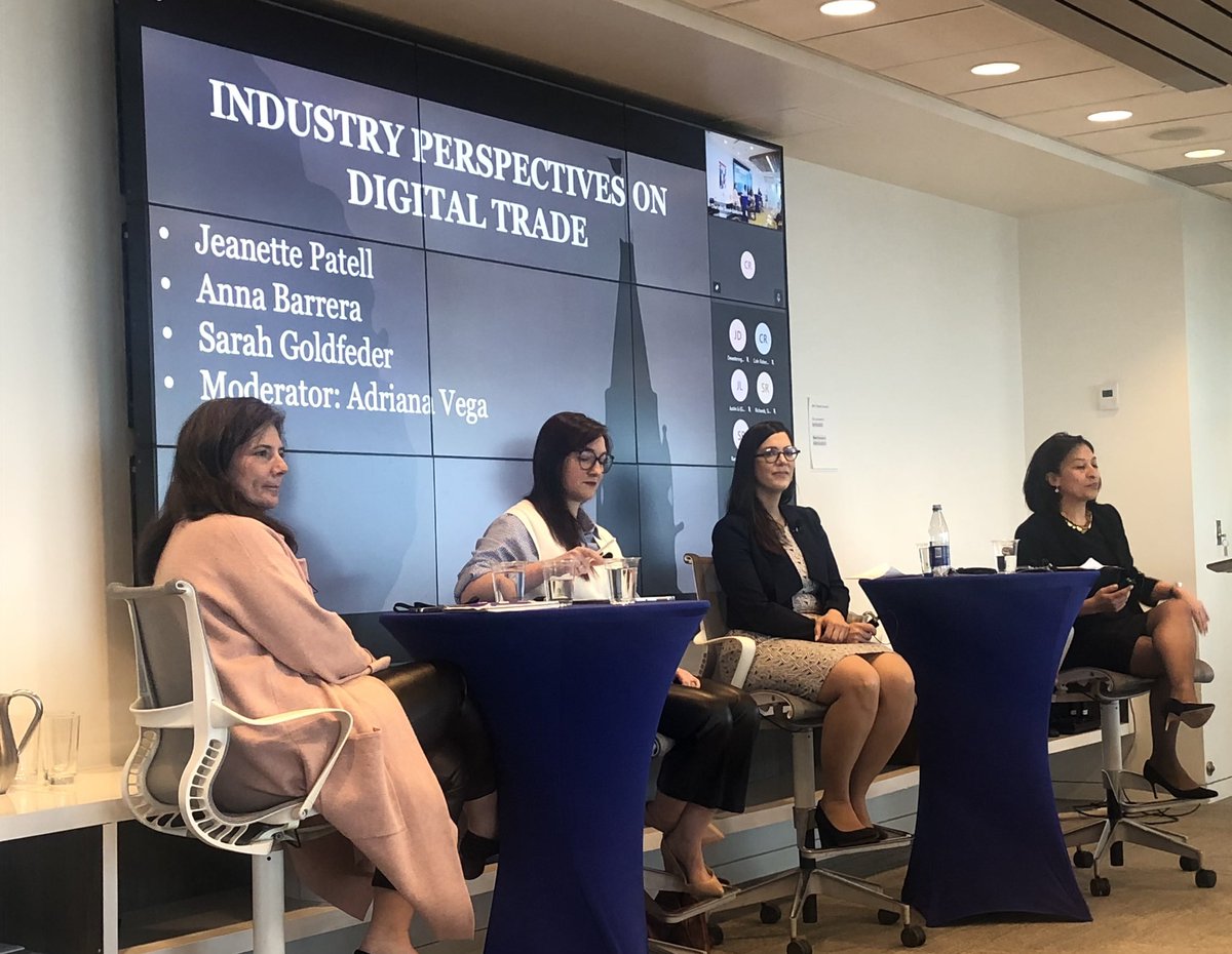 CAGlobalAffairs's tweet photo. Digital trade occurs in unexpected ways - @UPS’s @annabbrason, @YouTube’s @JeanettePatell, @GM’s @paraguarosada, &amp; @scotiabank’s @VeggaCer explain on the last hour-long panel of #CGAITrade2023 https://t.co/txrrYGUaiF