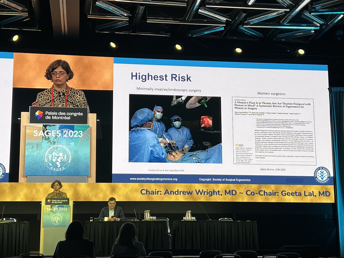 Great talk by <a href="/GeetaLalMD/">Geeta Lal</a> <a href="/SAGES_Updates/">SAGES is in Tampa in 2026!</a> 
<a href="/SocSurgErgo/">Society of Surgical Ergonomics</a>
‘MIS/endoscopic surgeons (more with females) are at highest risk for MSK injuries..’